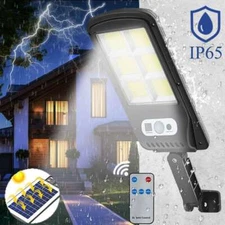 Solar Wall Street Light Waterproof Motion Remote Control LED Outdoor Lamp
