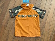 New Gymboree Boys Orange Camo Dino-Mite Rashguard Size 2 2T