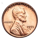 1955 S   Lincoln Wheat Cent - BU