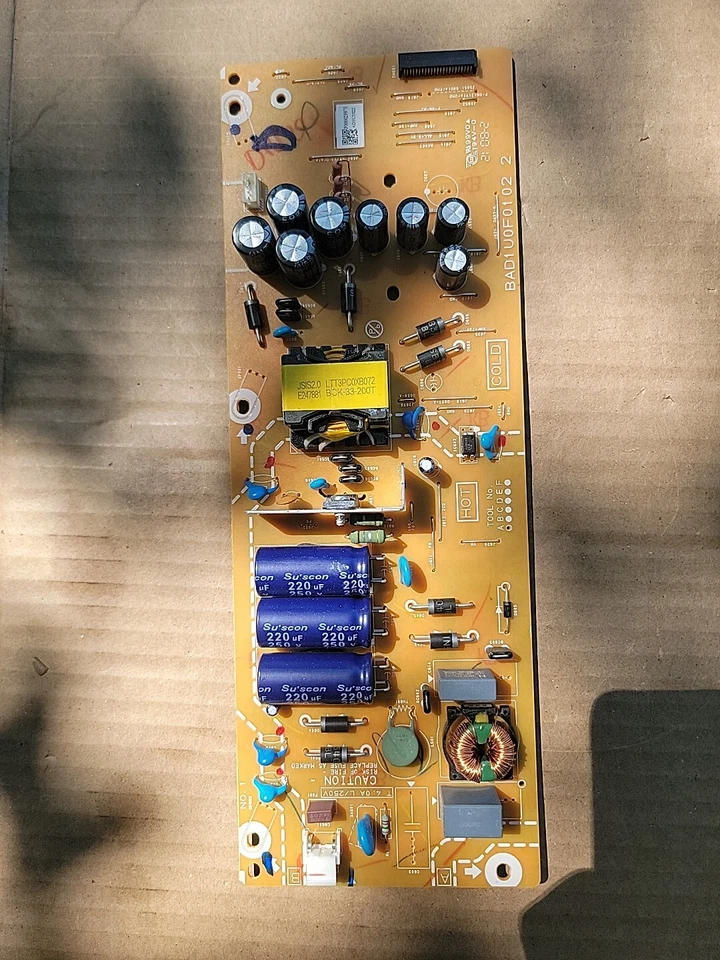 FUNAI 55PFL5766/F7 POWER SUPPLY BOARD BAD1U0F01 02 2 - Image 2 of 3