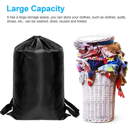 Extra Large Laundry Bag Backpack Heavy Duty Washing Clothes Drawstring 61x92 CM - Picture 5 of 8