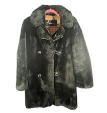 Vintage Genuine Real Evans Chicago Paris Retro Black Fur Coat Jacket Xl Mob