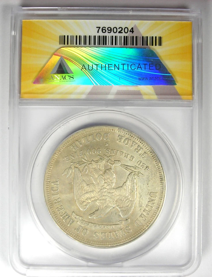 Dólar de plata comercial 1878-S T$1 - Certificado ANACS XF45 Detalles (EF) - ¡Moneda rara! Foto 3 de 4