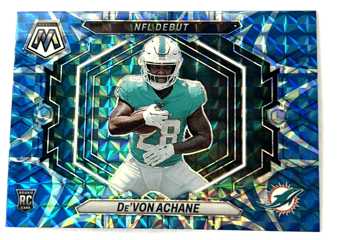 2023 Panini Mosaic - Nfl Debut De'Von Achane #ND-8 Reactive Blue Mosaic Prizm