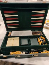 Vintage Backgammon Briefcase multiple  Game S...