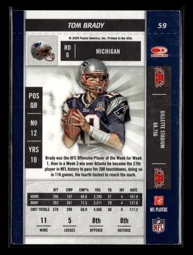 Playoff Contenders #59 2009 Tom Brady - Imagen 2 de 2