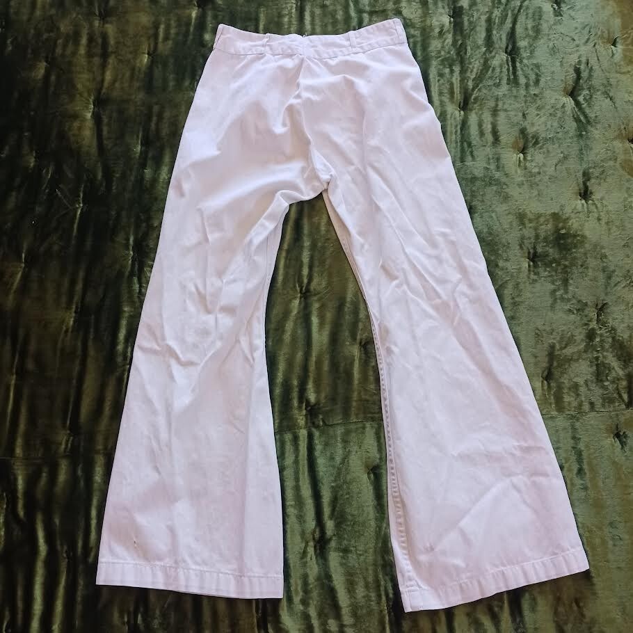 1960's White Cotton Bellbottoms Navy Sailor Pants - image 3