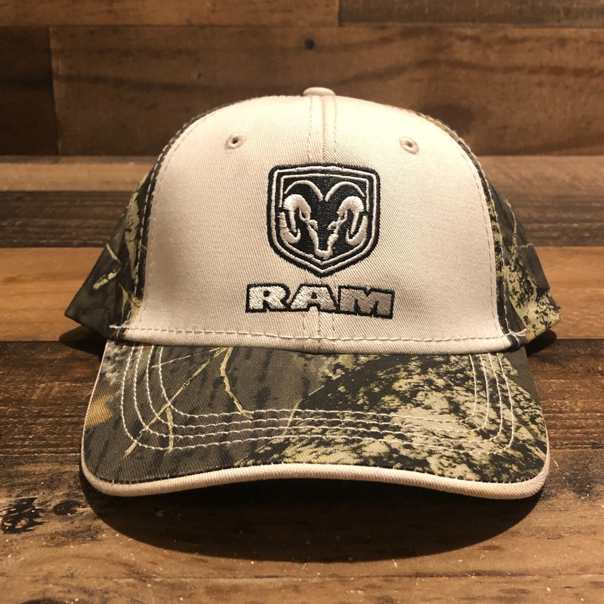 Dodge Ram Hat Strapback Cap Mens Beige Green Camo Licensed Outdoor