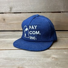 Vintage Pay Com Inc Blue Denim Telephone Snapback Trucker Hat Cap Made In USA