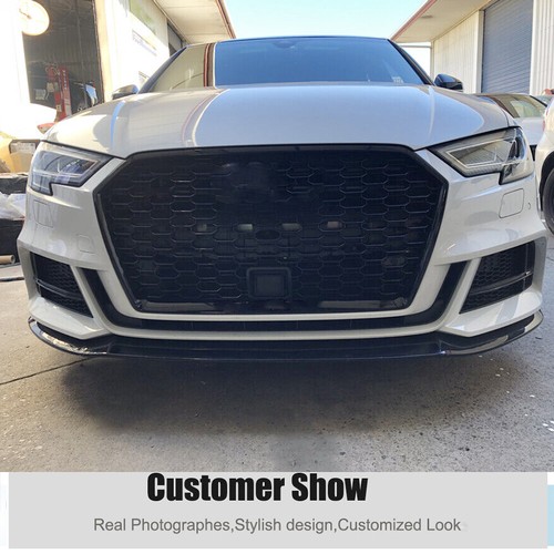 For Audi A3 Sline S3 8V Sedan 2017-19 Real Carbon Front Bumper Lower Lip Spoiler - Picture 3 of 13