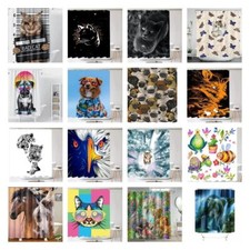 Funny and Cute Animal Shower Curtain Stylish Printed Waterproof Bathroom Decor