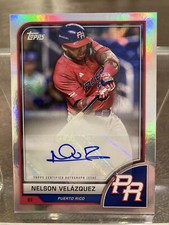 2023 Topps World Baseball Classic Nelson Velazquez RC  Auto #AV-NV Puerto Rico