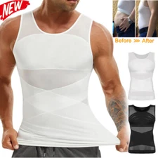 Slimming Mens Moobs Compression Tank Tops Tummy Control Shaper Vest Shapewear