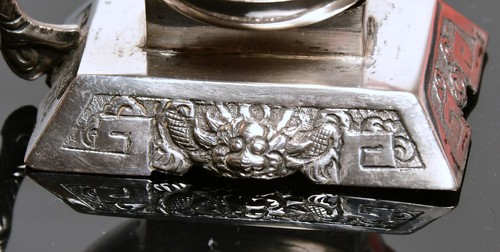 Teesieb Silber Vietnam ca. 1930 Trommler Drache Teesiebtrommel Teebeutelhalter - Bild 10 von 18