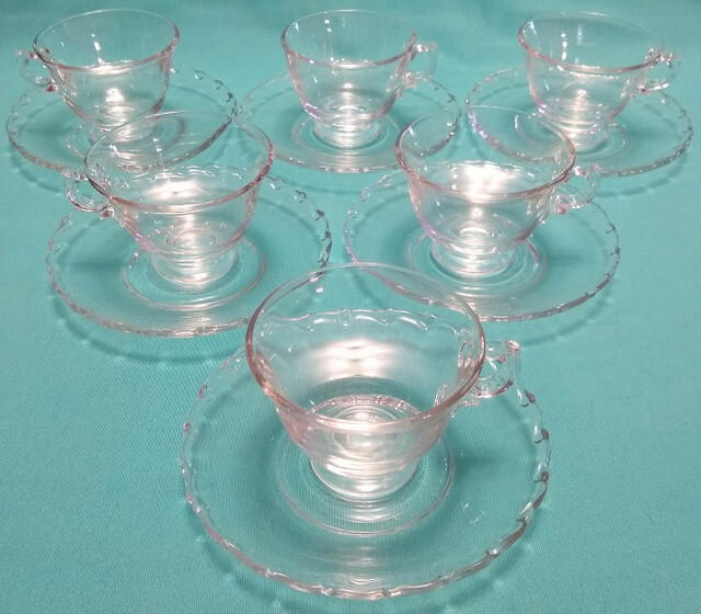 6 Vintage CUP & SAUCER SETS By Fostoria CENTURY PATTERN
