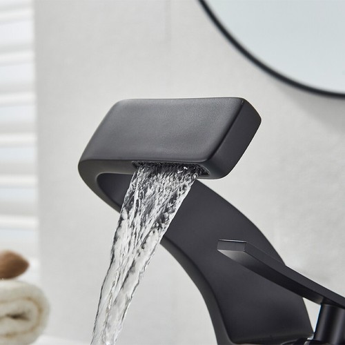 Curved Single Handle/Hole Bathroom Sink Faucet Waterfall Vanity Basin Mixer Tap - 第 11/12 張圖片