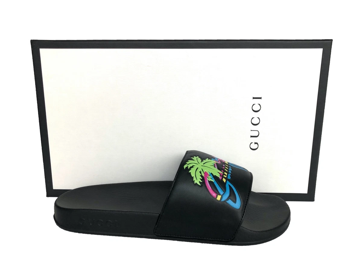 New In Box Authentic GUCCI Mens Slides Slippers Flip Flops US9