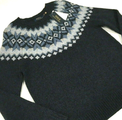 Polo Ralph Lauren 100% Wool Southwestern Indian Fair Isle Nordic 