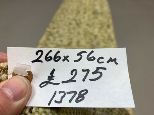 Distressed Turkish Narrow Runner 266x56 cm wool Vintage rug, Overdyed Yellow - Picture 10 of 10