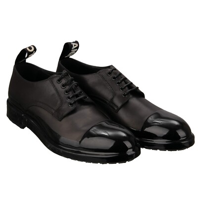 Dolce Gabbana Dg Logo Cuir Derby Chaussures Bottes Noir