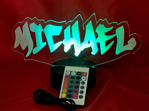 Leuchtlampe Namensform Leuchte Lampe LED mit Fernbedienung personalisiert Graffiti Name - Bild 7 von 9