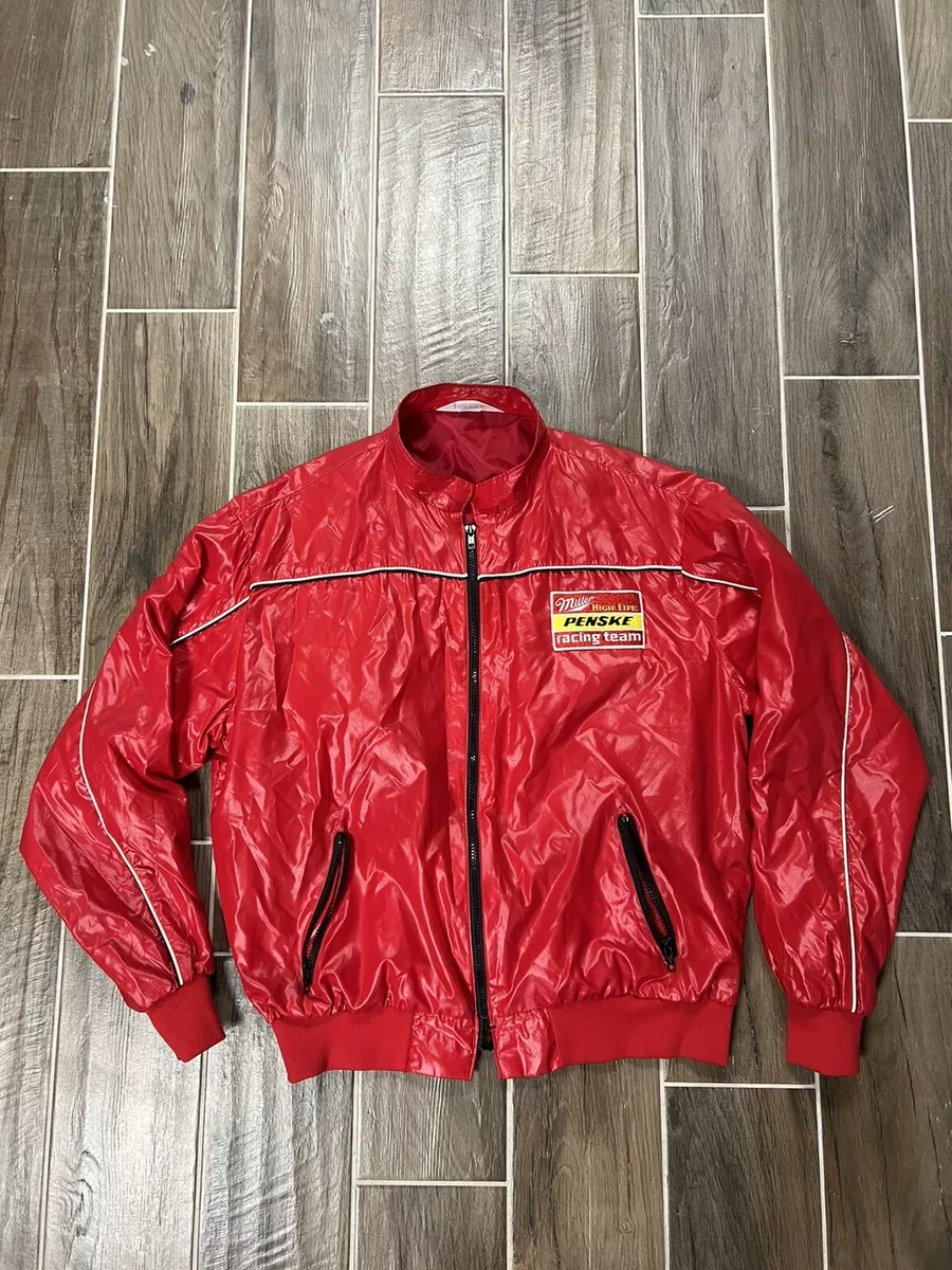 Vintage 70s 80s Penske Miller High Life Racing Red Jacket Size L?