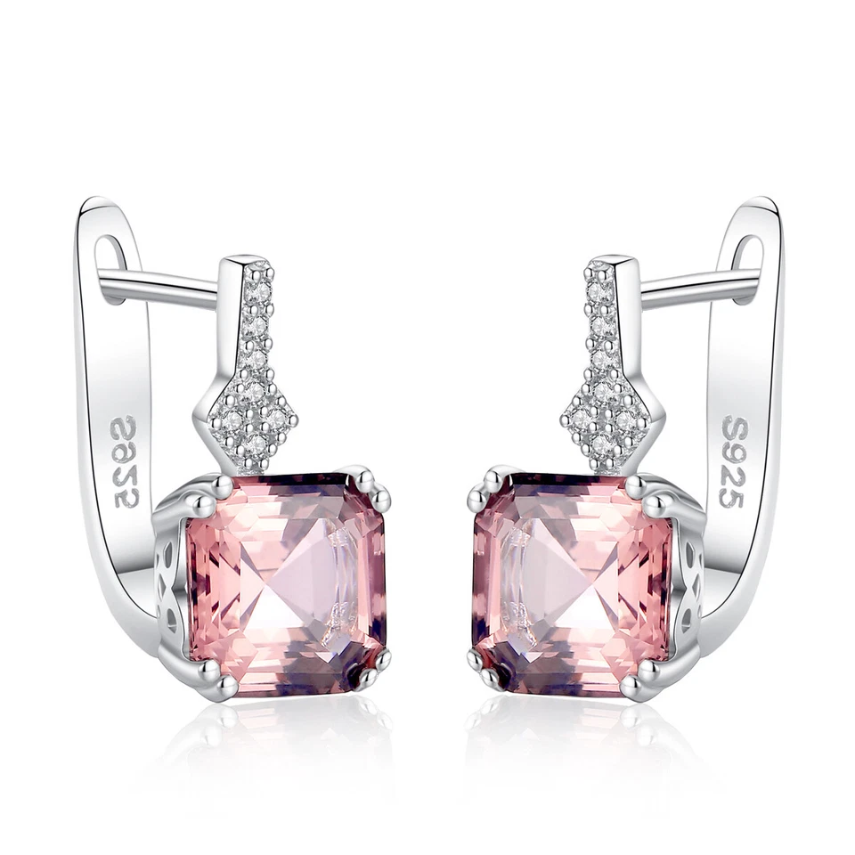 Beniamino hinged hoop earrings 925 sterling silver morganite real jewelry original packaging