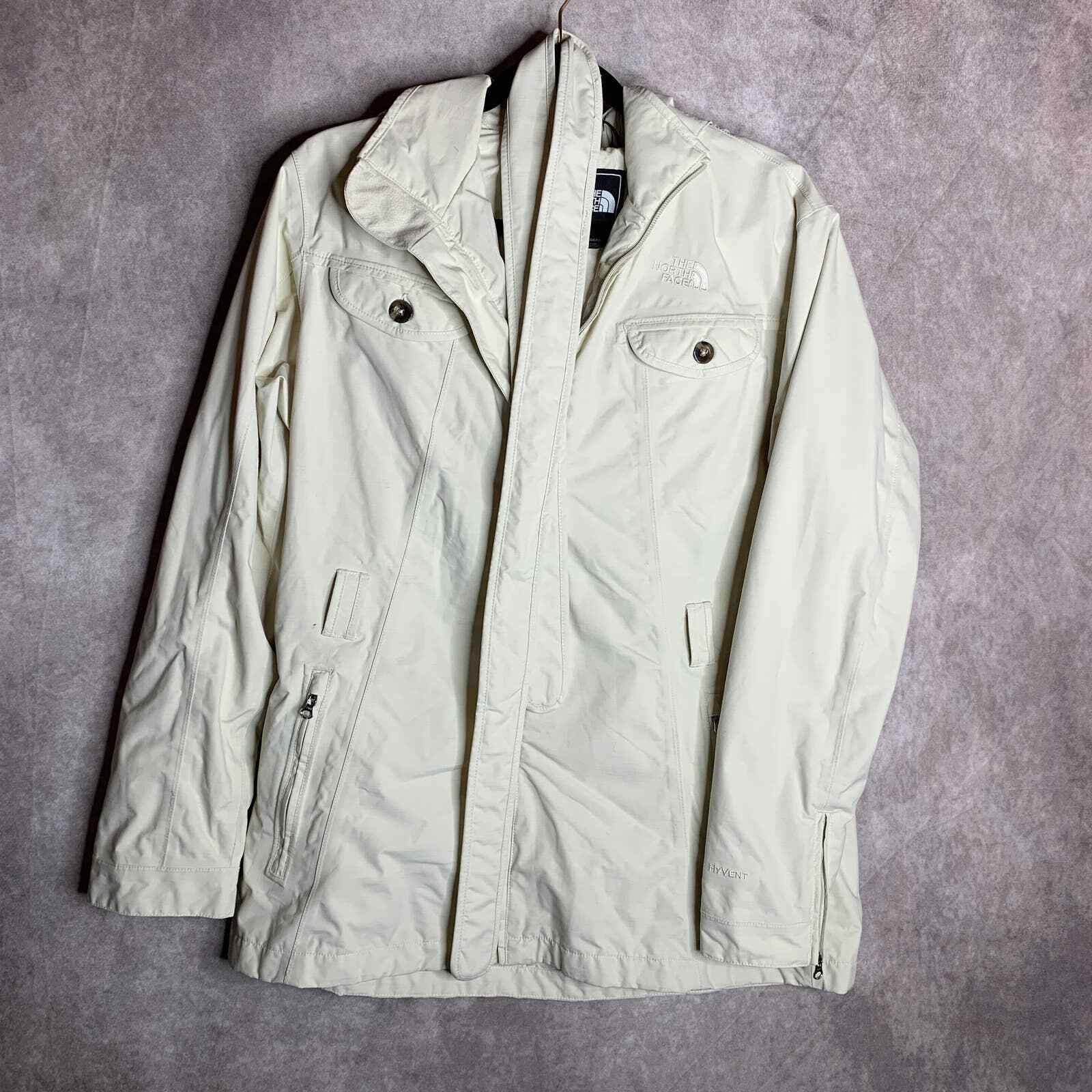 The North Face Womens Large Tan Hyvent Utility Jacket with Tie Waist and Pockets