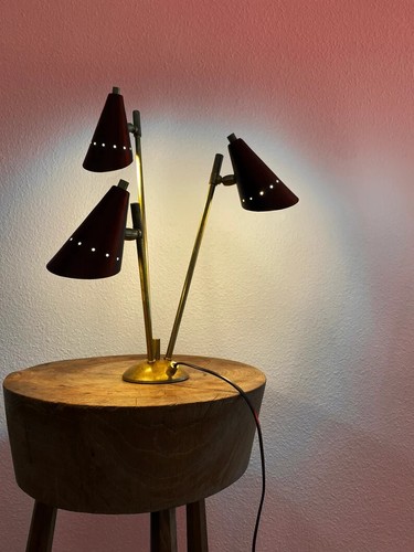 Table Lamp Brass Sputnik Stilnovo Italian Light 1950's Diabolo - Picture 4 of 10