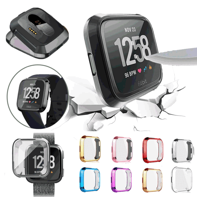 For Fitbit Versa Full Screen Protector Ultra Slim Shockproof Watch Cases Cover