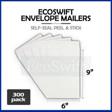 300 EcoSwift White Self-Seal Mailing Shipping Kraft Paper Envelope 28 lb. 6 x 9