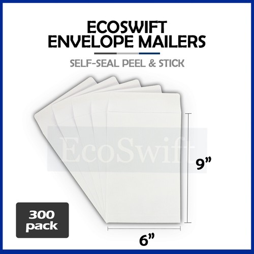 300 EcoSwift busta carta kraft bianca autosigillante spedizione 28 libbre 6 x 9 - Foto 1 di 7