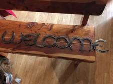 WELCOME Sign, Art, Western Decor, Metal Horseshoes