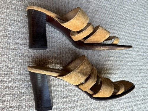 Jones the Bootmaker - Sandalias/mulas de gamuza tostada con tiras talla 5/38 - Imagen 11 de 14