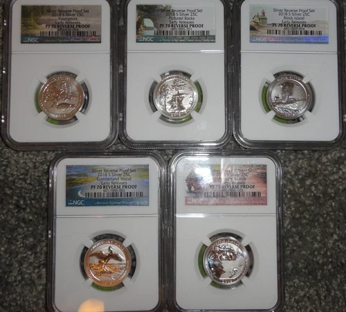 2019 S -SILVER 25C NGC PF 70 ULTRA CAMEO FDOI Silver Quarters 5 COIN SET
