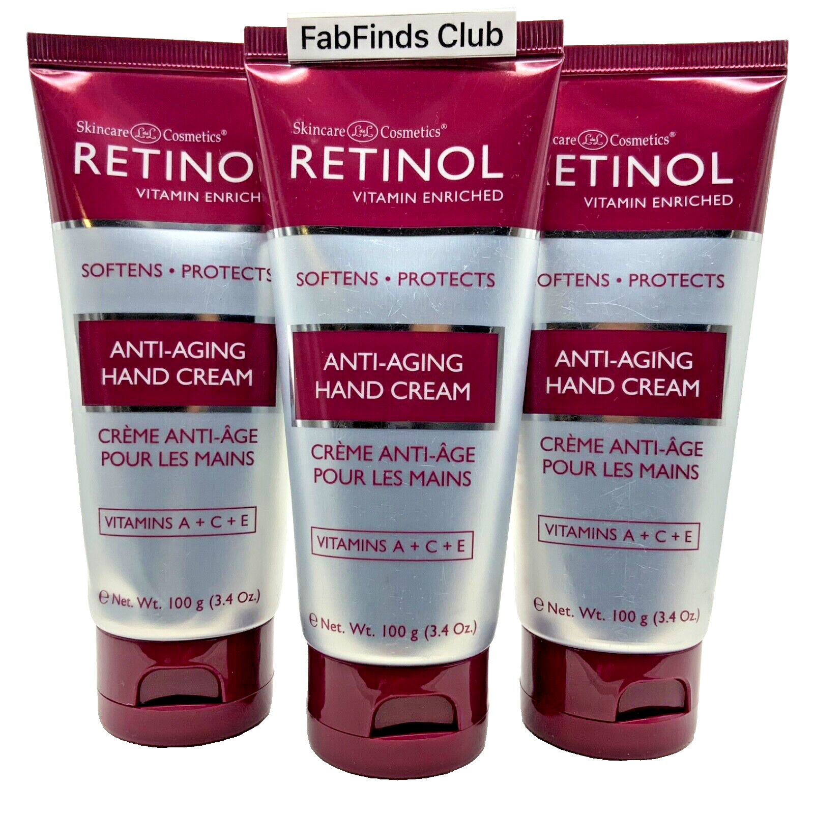 3x Retinol Hand Cream ORIGINAL Sealed Hands,Nails,Cuticles 10.2oz (3 x 3.4oz)