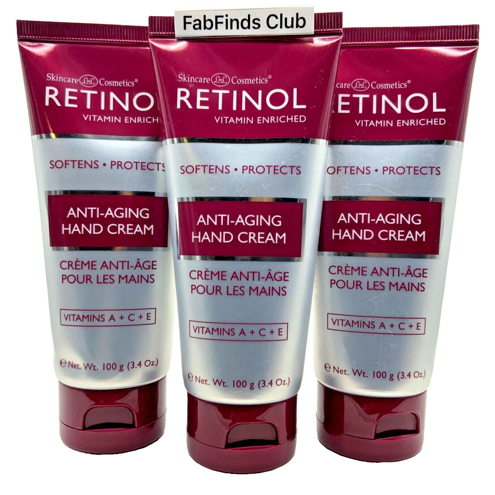 3x Retinol Hand Cream ORIGINAL Sealed Hands,Nails,Cuticles 10.2oz (3 x 3.4oz)