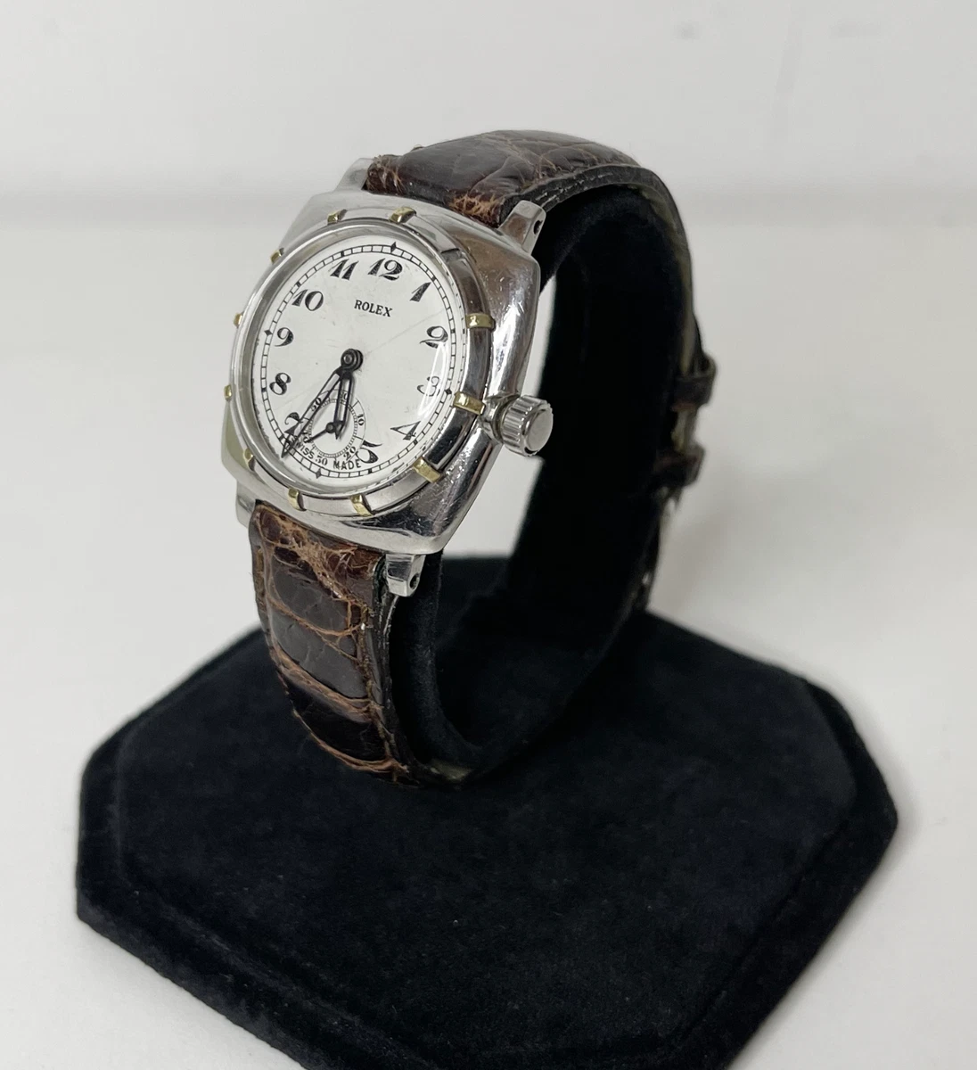 Rare Vintage ROLEX C.1920 Watch SS Gold w off white dial 20K APR