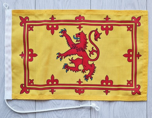 Scottish Lion Rampant courtesy flag 18x12" large MoD woven boat Scotland toggled - Picture 1 of 2