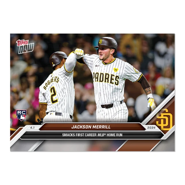 2024 Topps Now 31 Jackson Merrill San Diego Padres 1st HR Rookie Card RC PR 2375