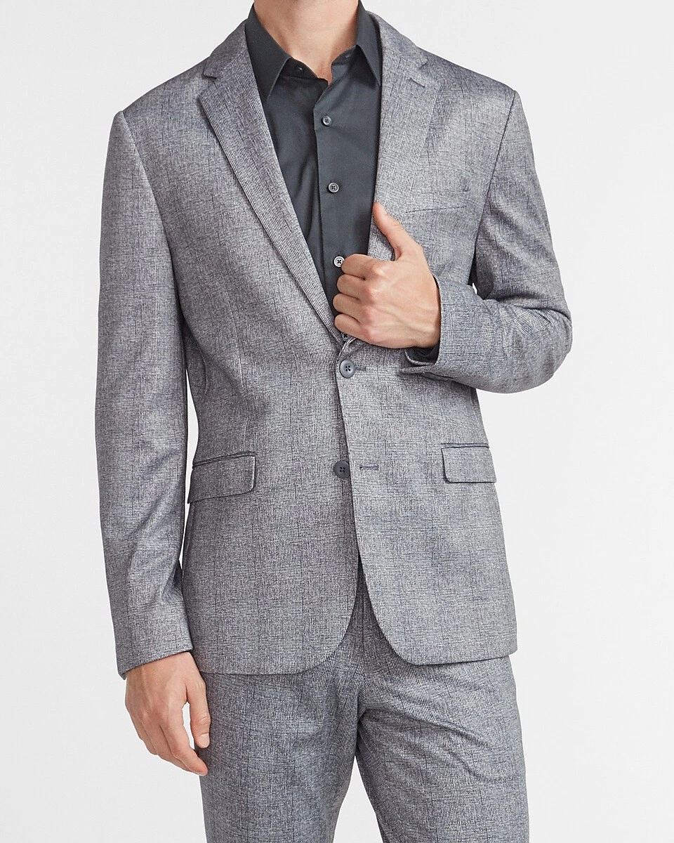 Gray plaid suit jacket sale