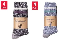 Ladies' BearPaw Boot Socks, 1614698 Blue or Black 4 Pairs PK New Size 5-10