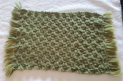 VTG Green Wool Placemats Handmade 8