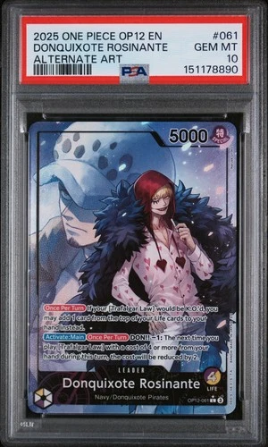 2025 One Piece Legacy of the Master Donquixote Rosinante Alt Art OP12-061 PSA 10