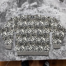 VTG 90s TSR Sweater ADULT LARGE Geometric Abstract Multi-Color Grandpa USA MADE