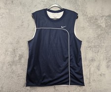 Vtg 90s Nike Jersey Mens Large Basketball Reversible Mesh Tank Top Blue  White