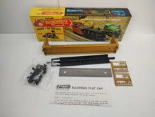 Vintage Roundhouse HO 60' Bulkhead Flat Car Kit Milwaukee Road 62155 Made USA