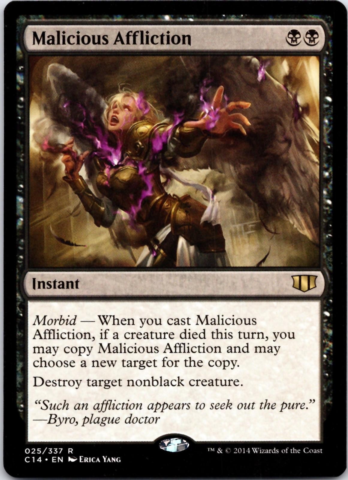 Malicious Affliction 25 Rare Commander 2014 Magic: The Gathering Near Mint