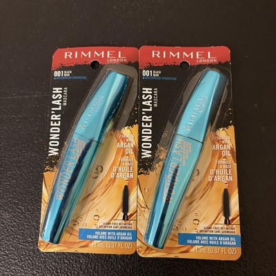 2 PACK Rimmel London Wonder'Lash Mascara #001 Black Waterproof 0.37 fl oz/11mL