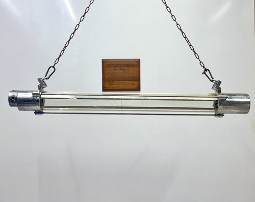 Vintage Marine Decor Industrial Aluminum Explosion Proof Fluorescent Tube Light - Bild 3 von 14